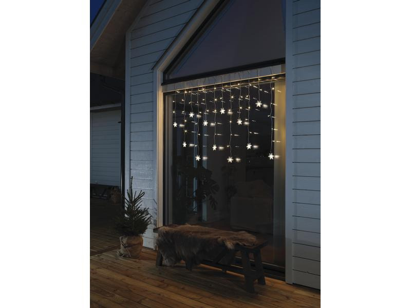 Konstsmide LED-Lichtervorhang Schneeflocken, 60 LED, 1.4 m, Outdoor