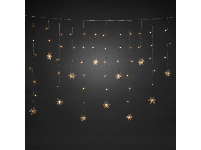 Konstsmide LED-Lichtervorhang Schneeflocken, 60 LED, 1.4 m, Outdoor