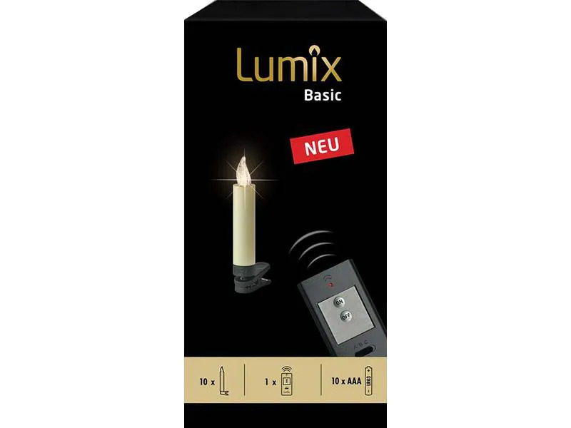 Lumix LED Baumkerze Basic Mini, 10er Set