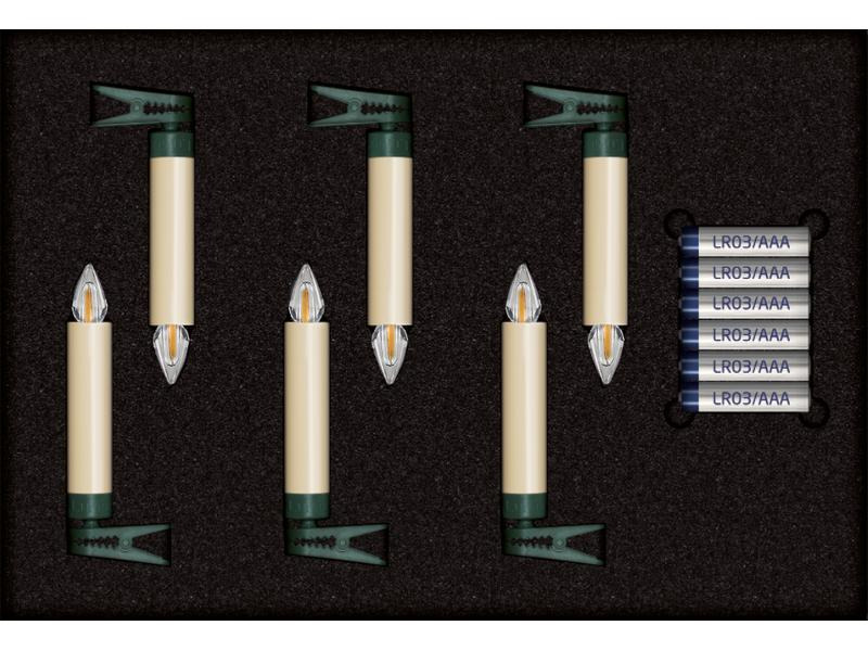 Lumix LED Baumkerze SuperLight Flame, Erweiterungsset 6 Stück