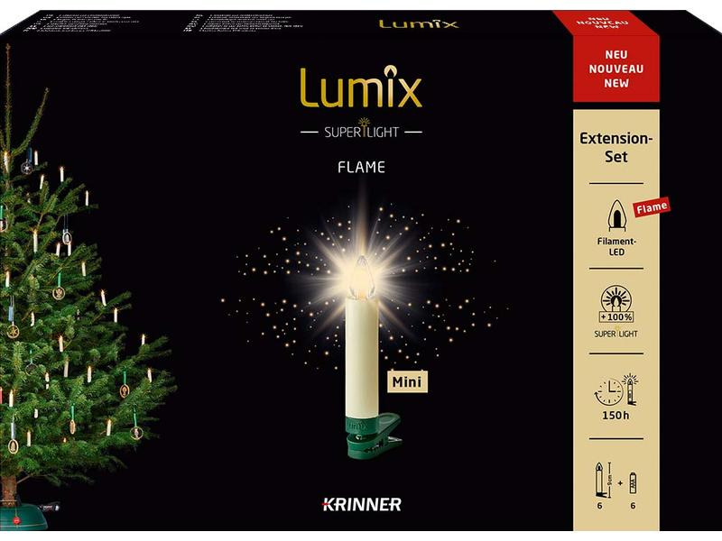 Lumix LED Baumkerze SuperLight Flame, Erweiterungsset 6 Stück