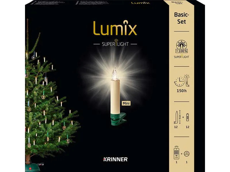 Lumix LED Baumkerze Superlight Starterset Elfenbein 12 Stück