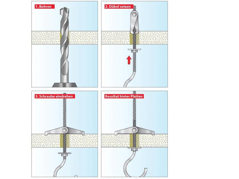 Tox-Dübel Federklappdübel Pirat Eddi-S M4,  Blister 2 Stück
