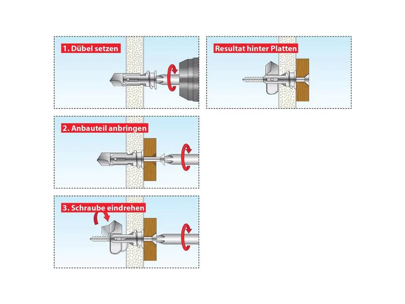 Tox-Dübel Gipskartondübel Spiral Pro 39-5 S 4 Stück