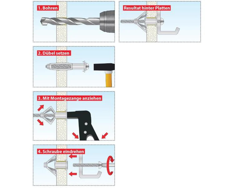 Tox-Dübel Hohlraumdübel  Acrobat M8x68 mm, SW13, 2 Stück