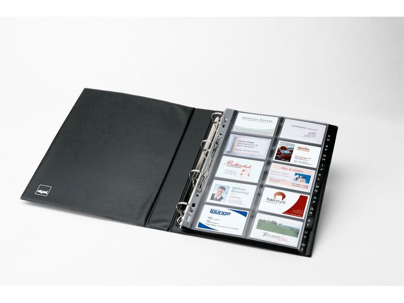 Sigel Ringbuch für Visitenkarten, 2-reihig, Schwarz