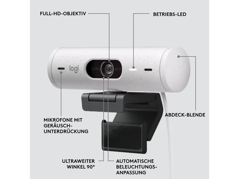 Logitech Webcam Brio 500 Weiss
