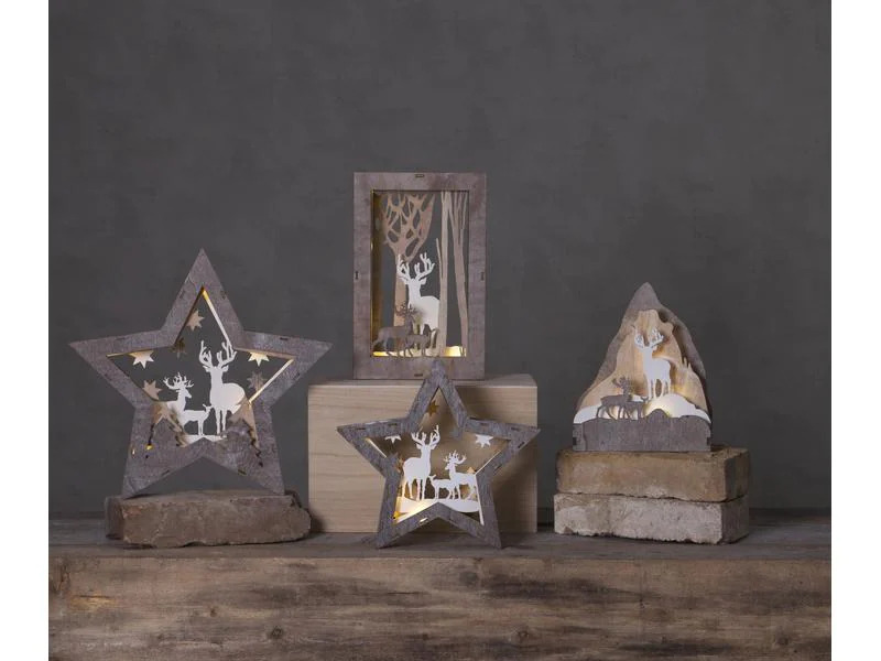 Star Trading LED-Dekolicht Fauna Stern 34 cm, Holz
