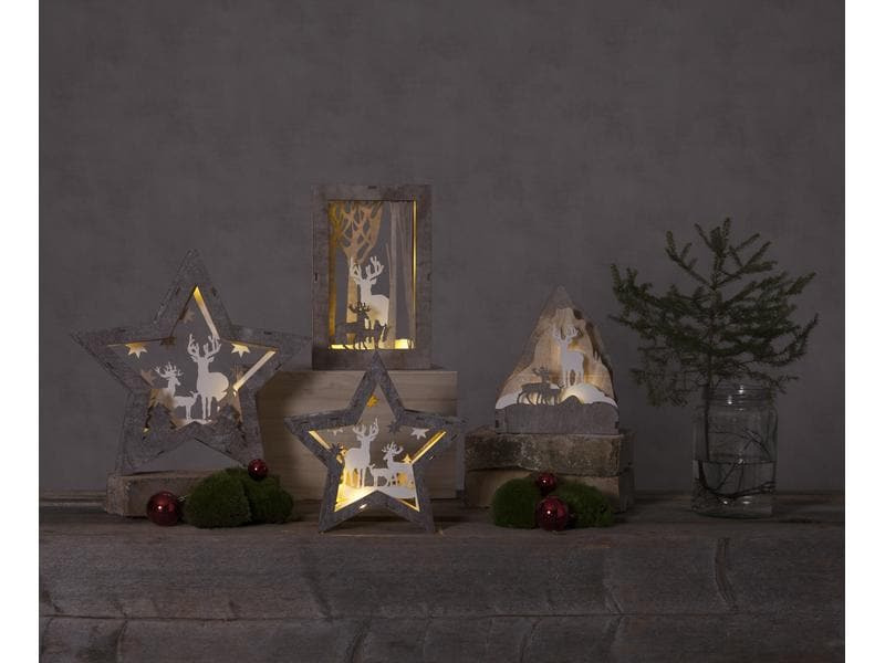 Star Trading LED-Dekolicht Fauna Stern 34 cm, Holz