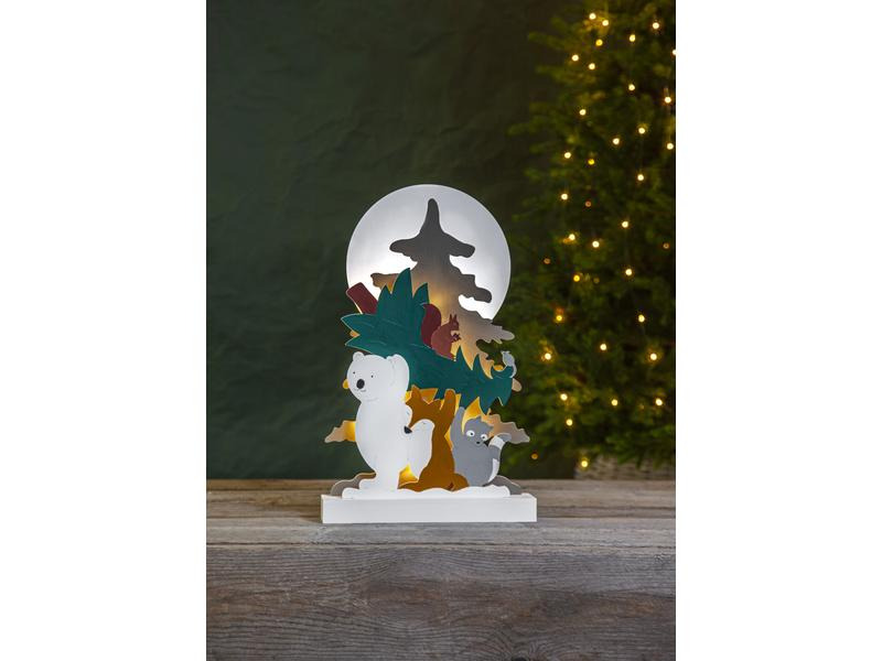 Star Trading LED-Dekolicht Forest Friends 45 cm, Holz