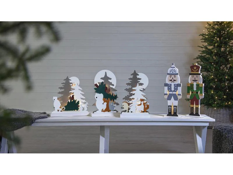 Star Trading LED-Dekolicht Forest Friends 45 cm, Holz