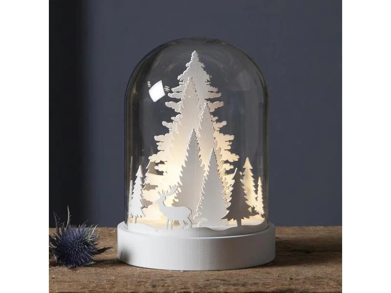 Star Trading LED-Tischdeko Kupol Winterwald 17.5 cm, Weiss