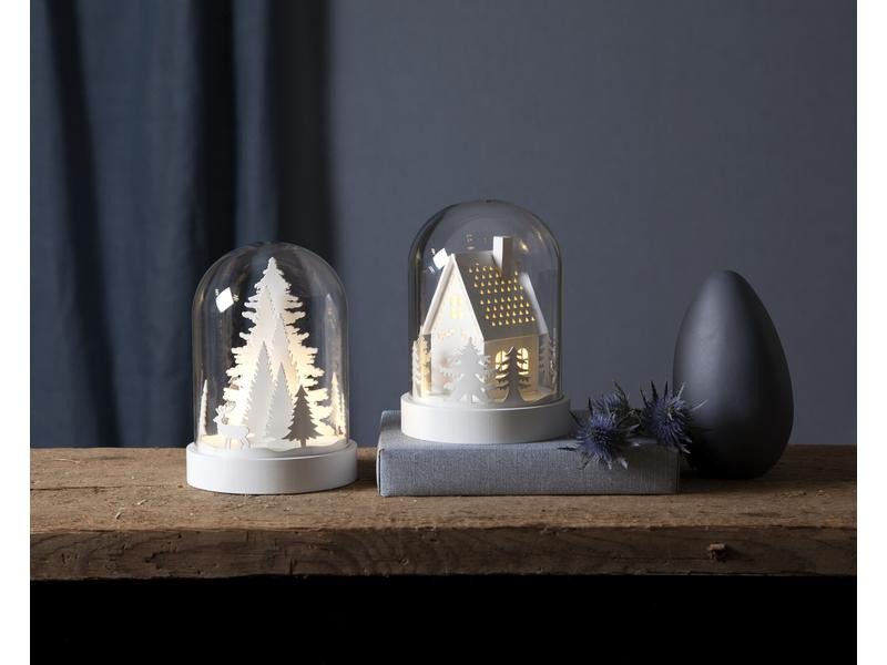 Star Trading LED-Tischdeko Kupol Winterwald 17.5 cm, Weiss