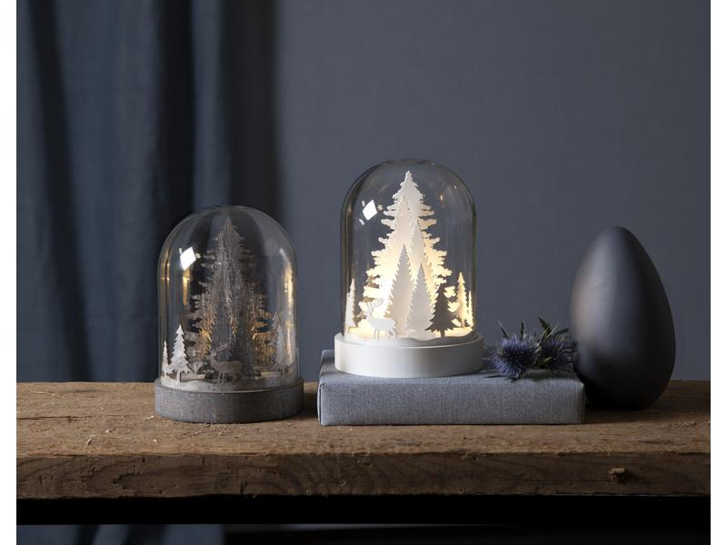 Star Trading LED-Tischdeko Kupol Winterwald 17.5 cm, Weiss