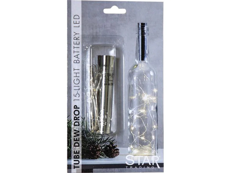 Star Trading LED-Lichterkette für Flaschen 15 LED, 75 cm, indoor