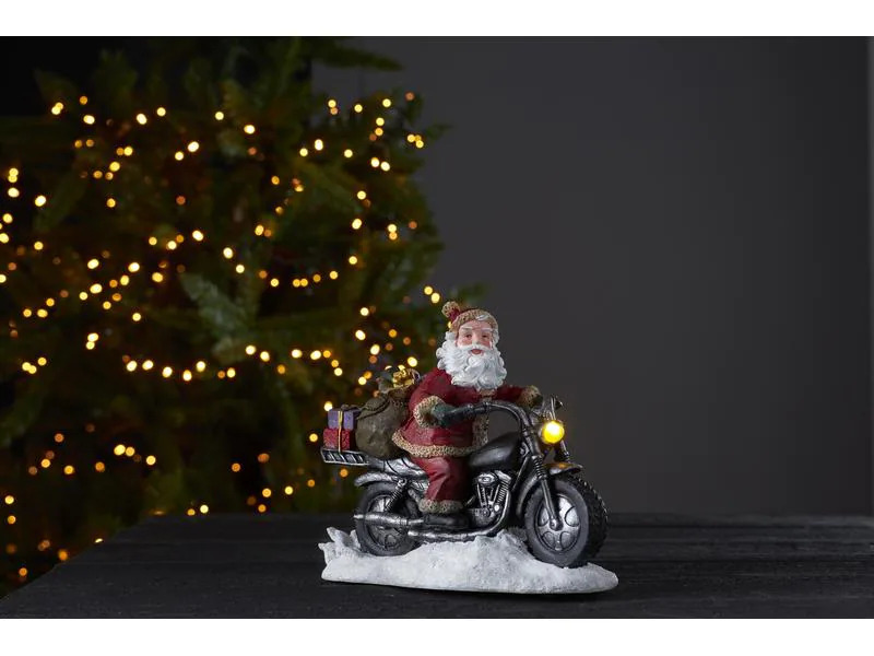 Star Trading LED-Dekoration Nikolaus auf Motorrad 1 LED, 26 cm, indoor
