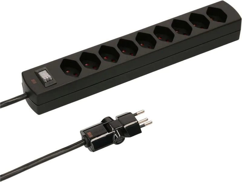 Max Hauri Kabelbox mit Steckerleiste 9x T13 Schwarz