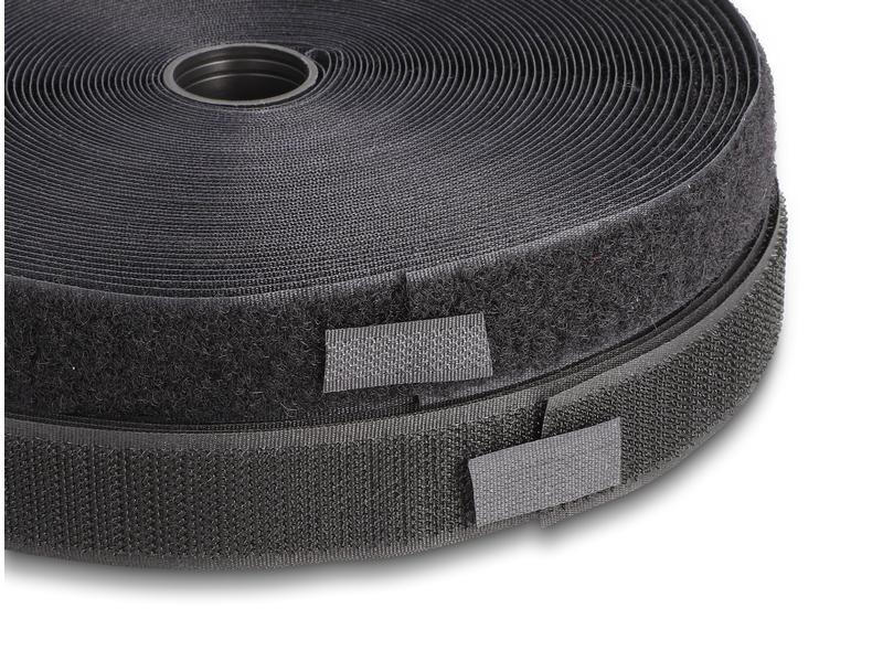 Delock Klettband 15m x 25mm Strapazierfähig Schwarz