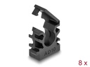 Delock Kabelschlauchhalter 10 mm, 8 Stück, Schwarz