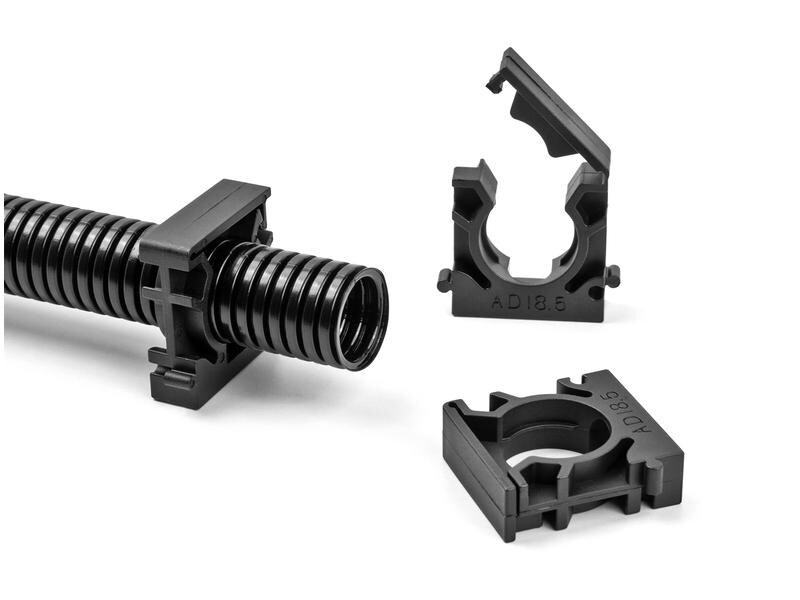 Delock Kabelschlauchhalter 10 mm, 8 Stück, Schwarz