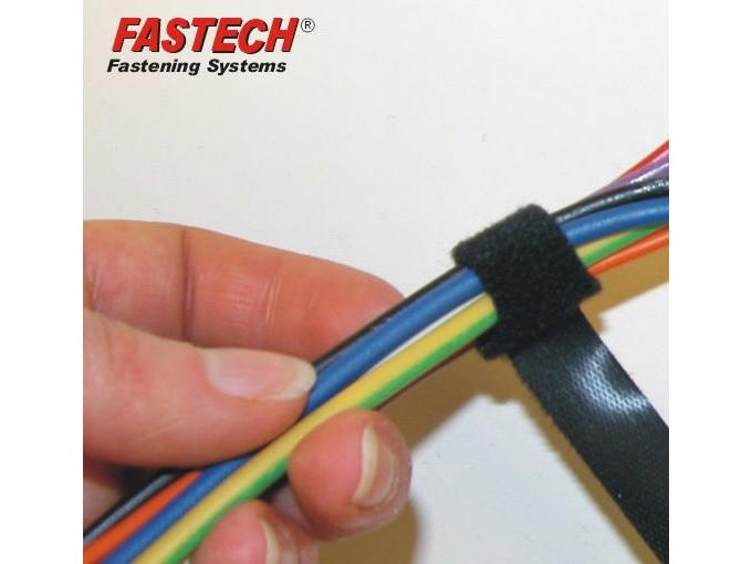 FASTECH Klettkabelbinder ETK-1-2 13 x 200 mm Schwarz, 10 Stück