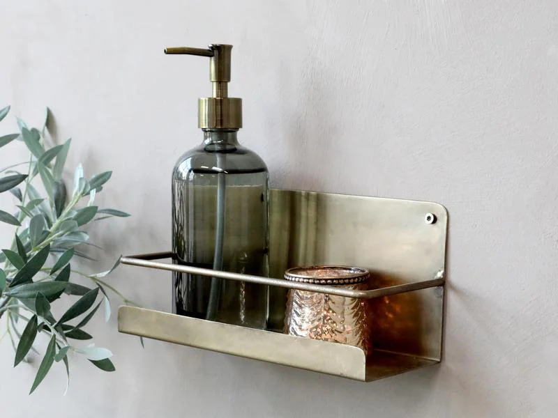 Chic Antique Wandregal Eisen, Messing