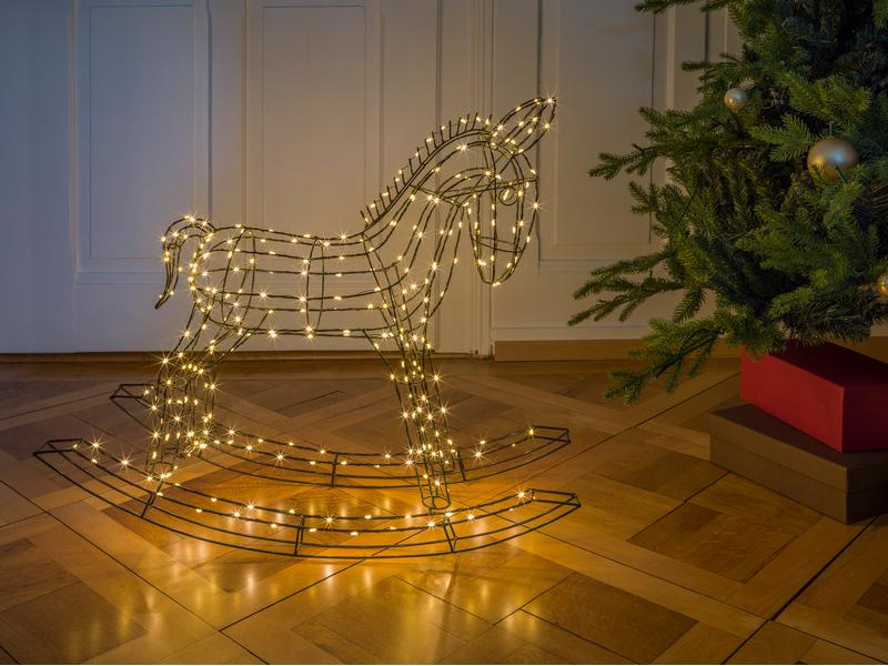 STT LED-Figur Pferd, 65 cm, Schwarz