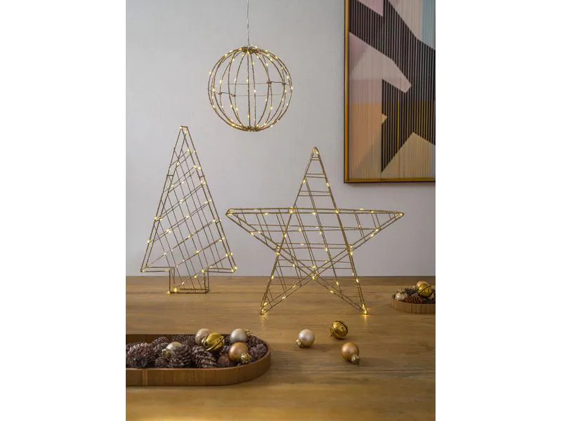 STT Tischdeko Svenja Star 3D Baum, 45 cm, Gold