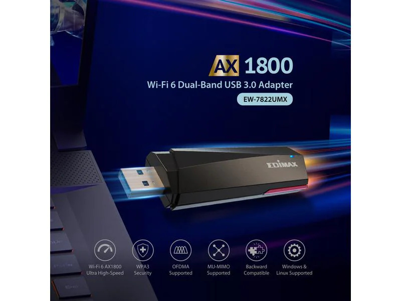 Edimax WLAN-AX USB-Stick EW-7822UMX, Wi-Fi 6