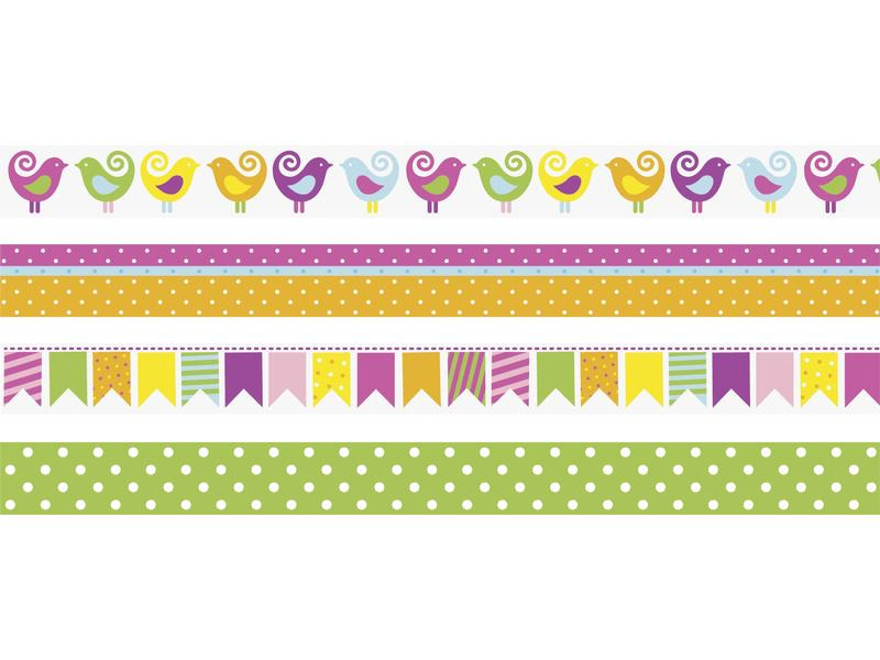 Heyda Washi Tape Vögel Mehrfarbig