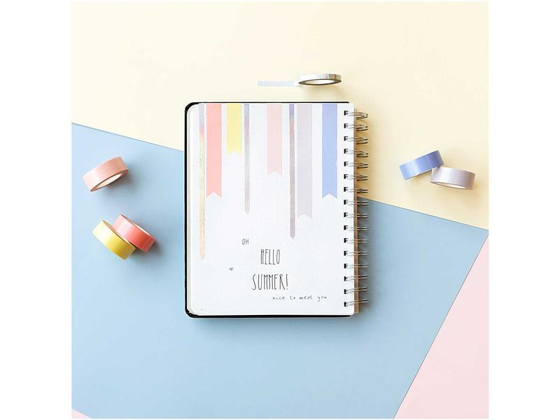 Rico Design Washi Tape Pastell mix  10 Stück Mehrfarbig