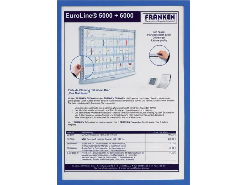 Franken Dokumentenhalter Frame It X-tra!Line A4, Blau