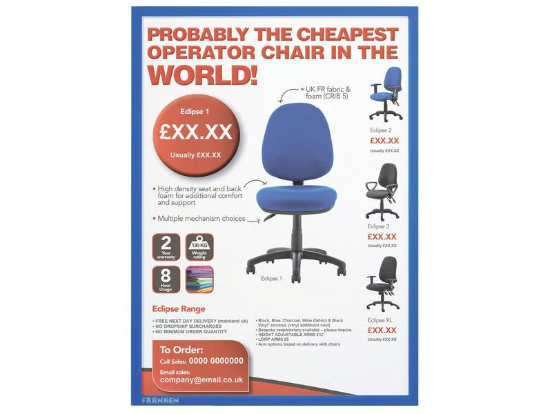 Franken Dokumentenhalter Frame It X-tra!Line A4, Blau