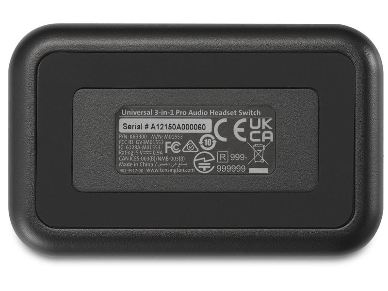 Kensington Audio Switch 3-in-1 Pro Schwarz