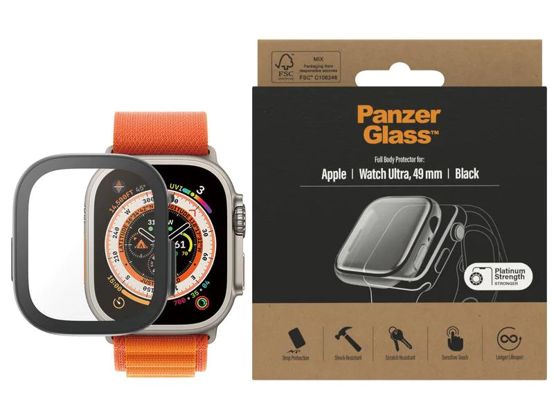 Panzerglass Displayschutz Full Body Apple Watch Ultra (49 mm) Schwarz