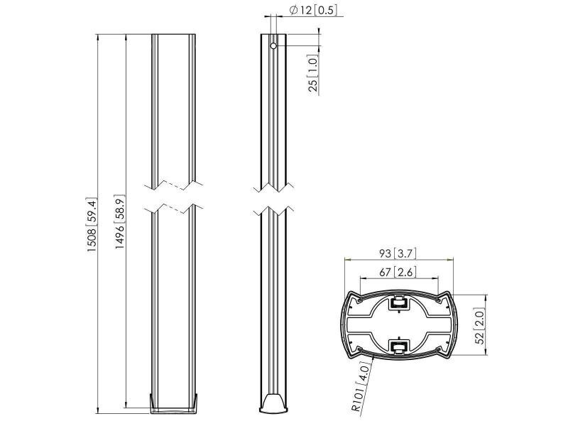 Vogel's Ersatzteil PUC 2515B Schwarz