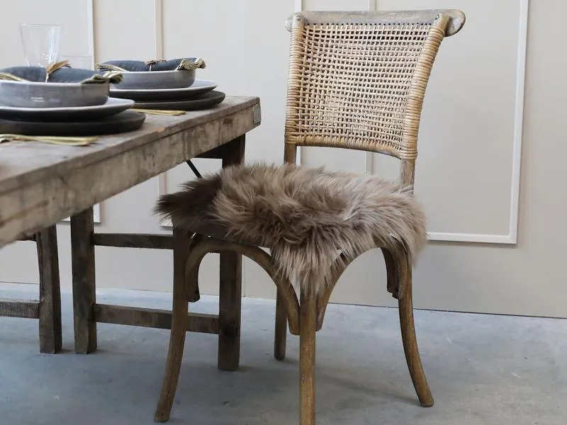 Chic Antique Pelzimitat 40 x 40 cm, Mokka