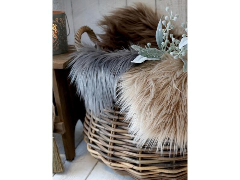 Chic Antique Pelzimitat 40 x 40 cm, Mokka