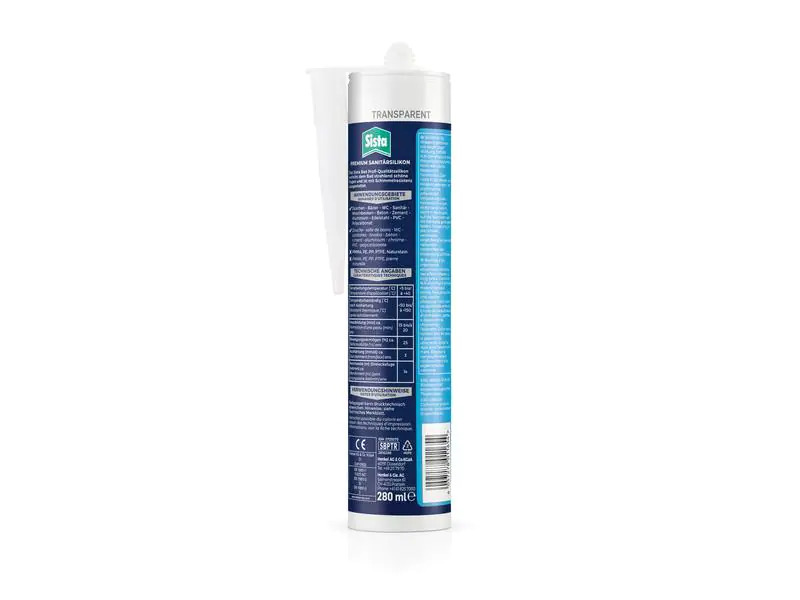 Sista Dichtmasse Bad Profi-Qualität Silikon Transparent, 280 ml