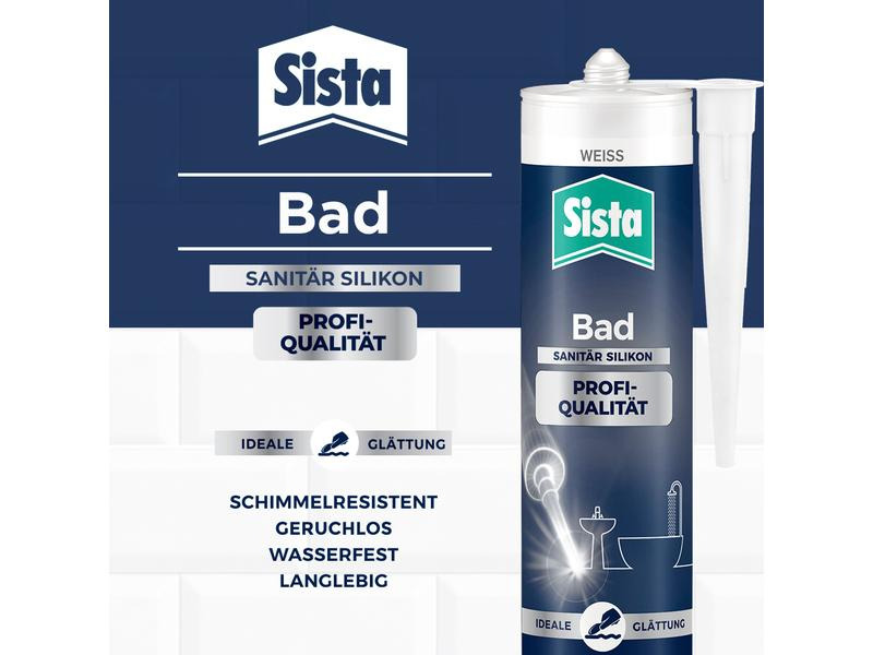Sista Dichtmasse Bad Profi-Qualität Silikon Transparent, 280 ml