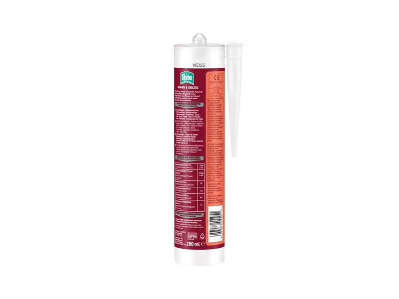 Sista Dichtmasse Wand &amp; Decke Acryl Weiss, 280 ml