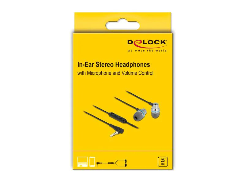 Delock In-Ear-Kopfhörer für Smartphones und Tablets Schwarz