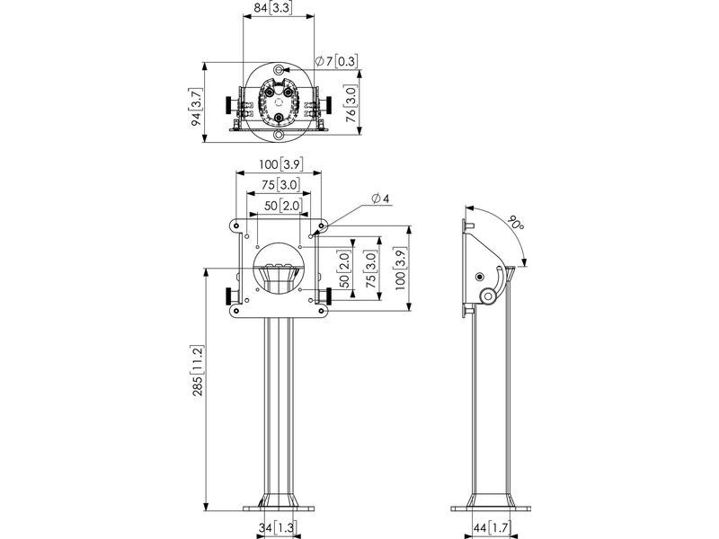 Vogel's Tischständer PTA 3102B Schwarz