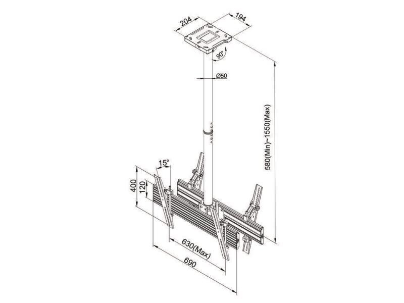 Multibrackets Deckenhalterung MBC1UX2 Professional