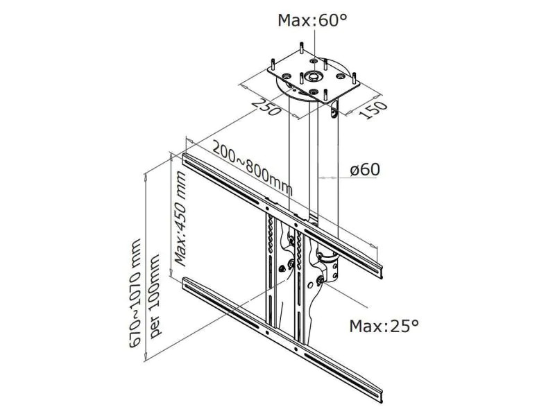NewStar Deckenhalterung PLASMA-C100