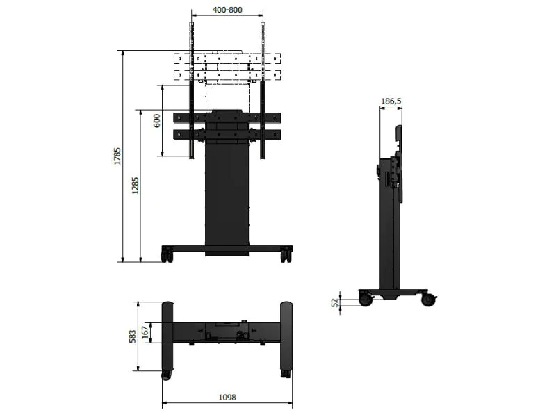 DSS TV-Trolley Mobilift 0049sw Schwarz