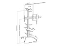 PureMounts TV-Trolley PDS-0002C PureMounts DS, Schwarz