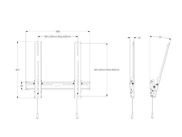 Multibrackets Wandhalterung 988 Schwarz