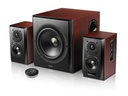 Edifier Regallautsprecher Paar S350DB mit Subwoofer Braun