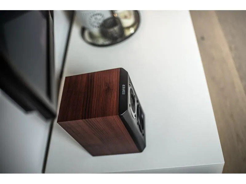 Edifier Regallautsprecher Paar S350DB mit Subwoofer Braun